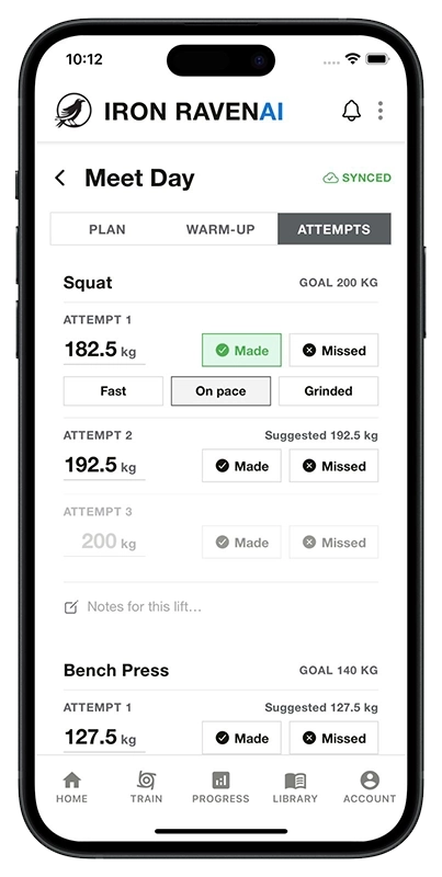 Iron Raven app competition attempt planner