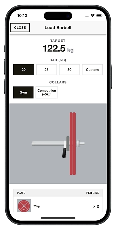 Iron Raven app barbell plate loading calculator