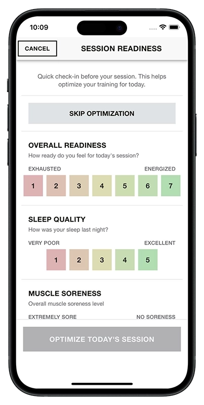 Iron Raven app daily readiness and recovery check